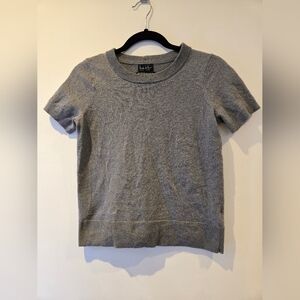 Nicole Miller Extra Fine Merino Wool Button Back Short Sleeve Sweater Small